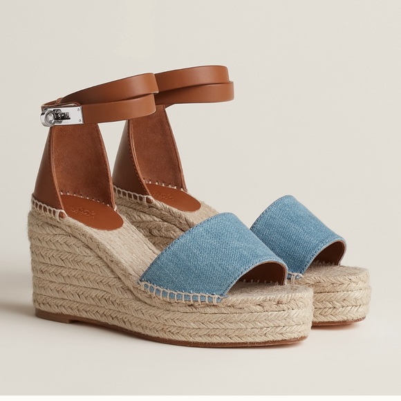 Brand new in box Hermes wedges. Brand new color wave for this summer.